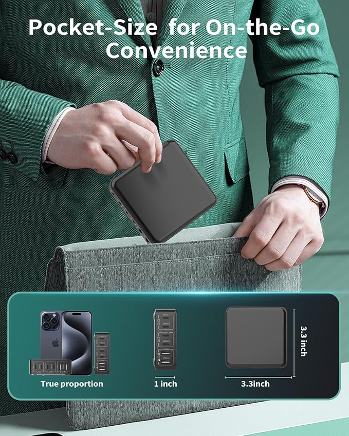 MSTJRY Charging Station for Multiple Devices : 130W 6 Port GaN Fast USB C - Image 7