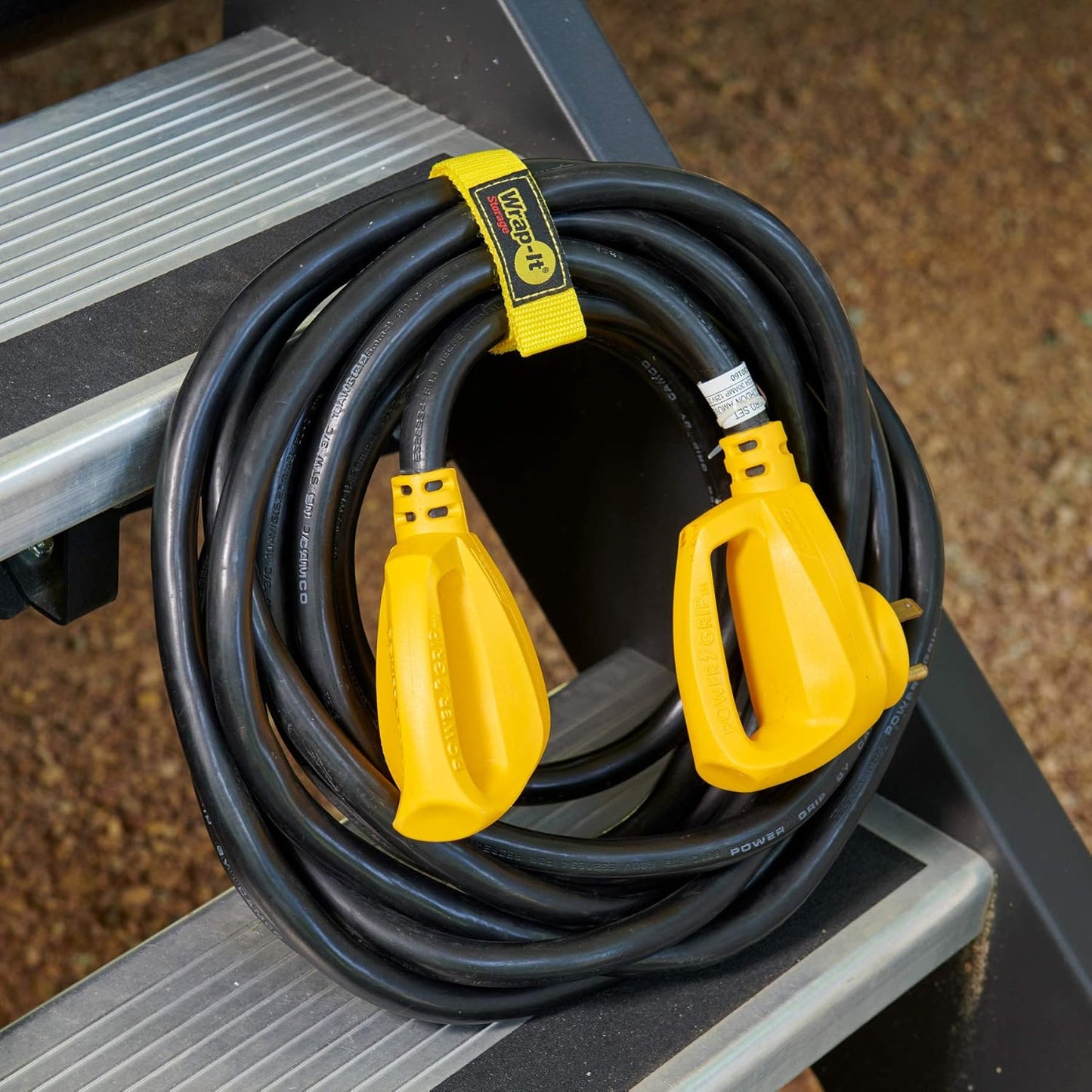 Quick-Straps by Wrap-It Storage - 12" (12 Pack) Yellow - Extension Cord Holder for RV and Boat Organizing | Extension Cord Holder for RV and Boat Organizing