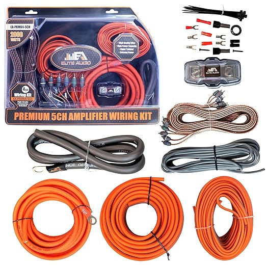 Elite Audio Premium Series Amp Kit Copper Clad Aluminum Wire, Triple-Shielded by EliteAudio