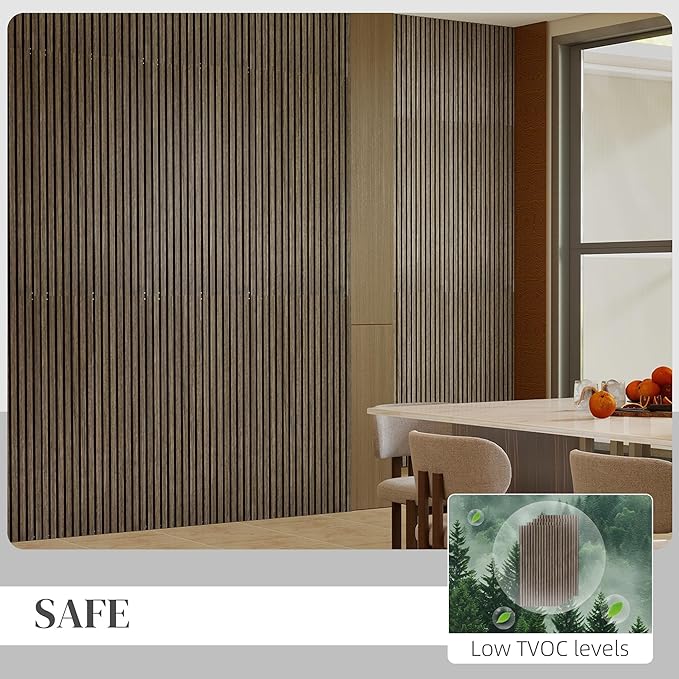 HOMCOM 4 Pack 3D Acoustic Panels, Wood Slat Wall Paneling - Image 5