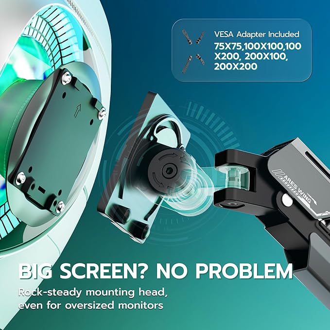 ARES WING Heavy Duty Single Monitor Arm - Image 5