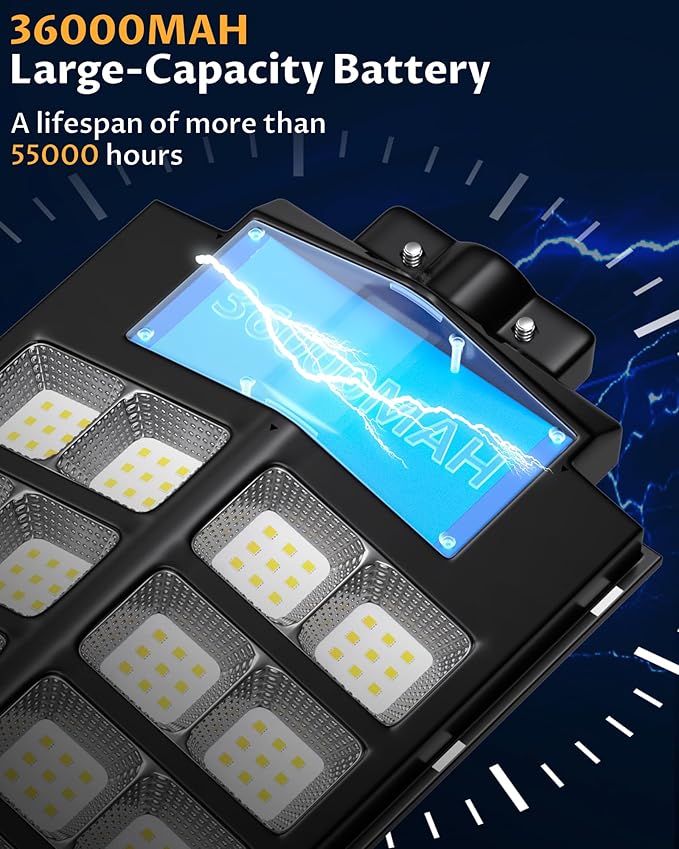 Gefolly SL-9800W Solar Street Lights Outdoor, 860000LM Commercial Parking Lot - Image 3