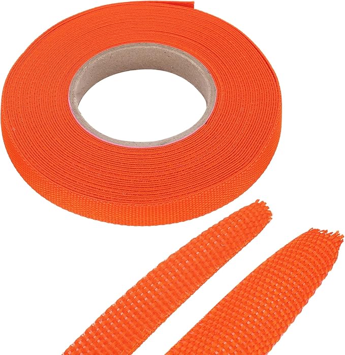 MECCANIXITY Braided Cable Sleeves Heat Shrinkable Fabric Sleeving, 5/16" 33ft by MECCANIXITY
