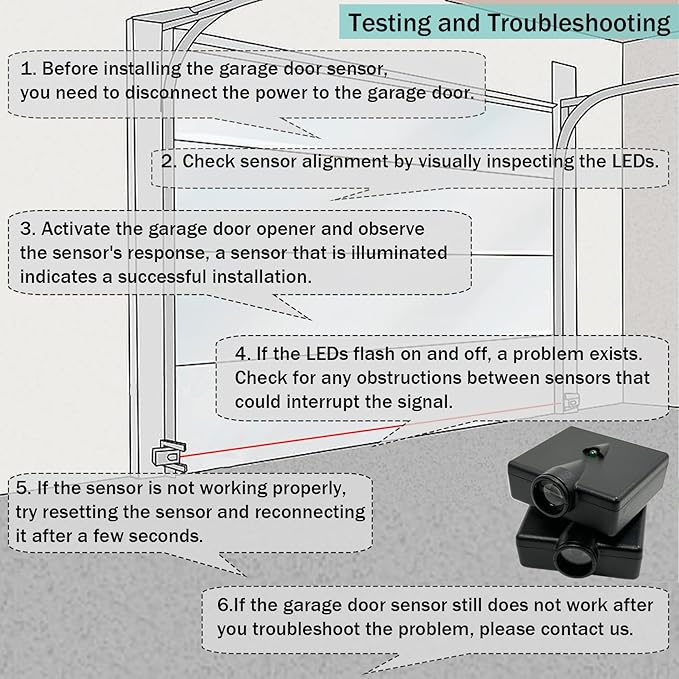 2PACK GSTB-R STB-BL Garage Door Sensor, Replacement - Image 5