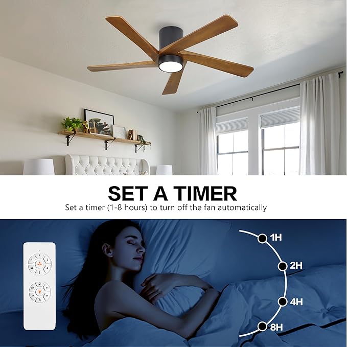 WINGBO 54 Inch Flush Mount DC Ceiling Fan - Image 7