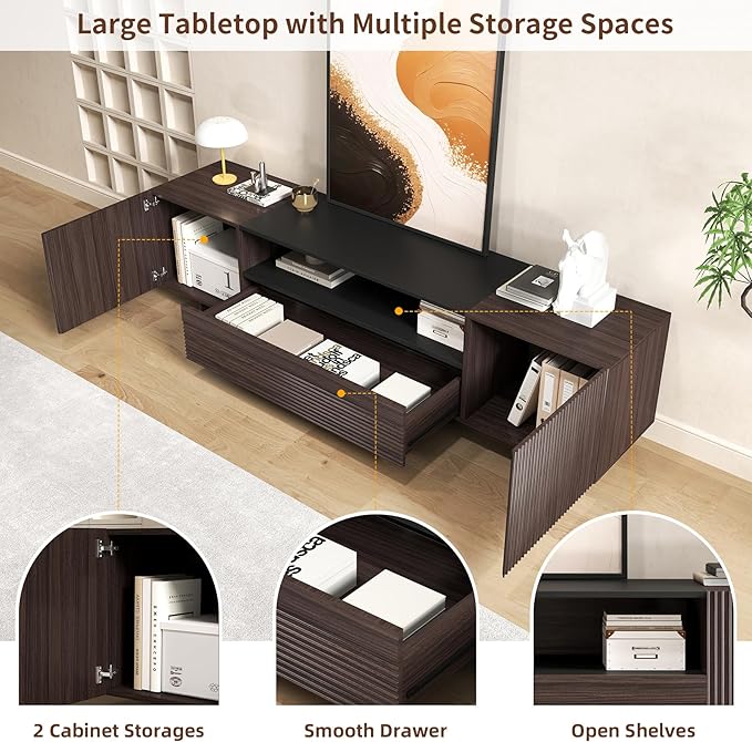 Epecoya TV Stand with Storage Cabinets - Image 5