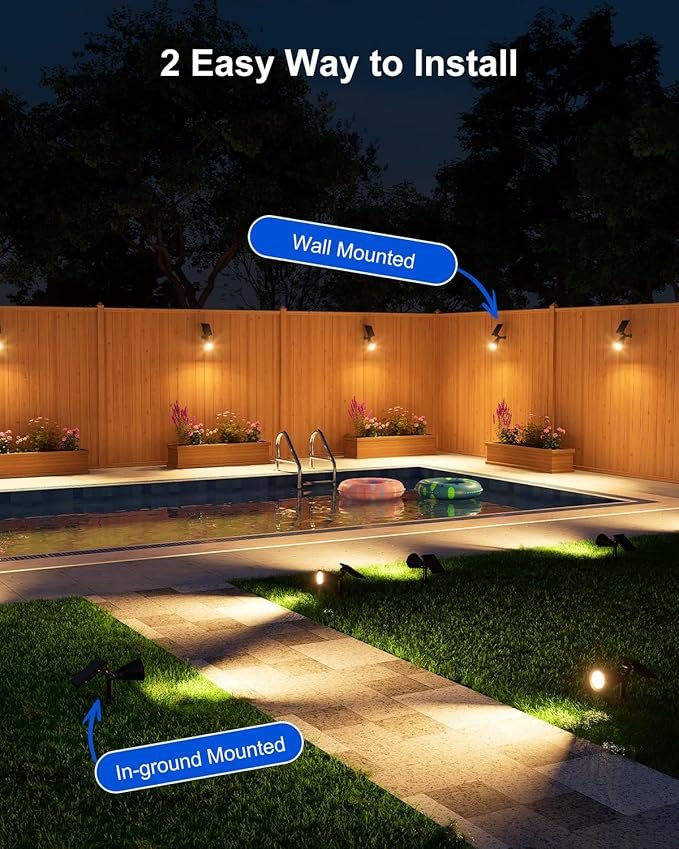 2 Pack Solar Spotlights Outdoor Waterproof - Image 9