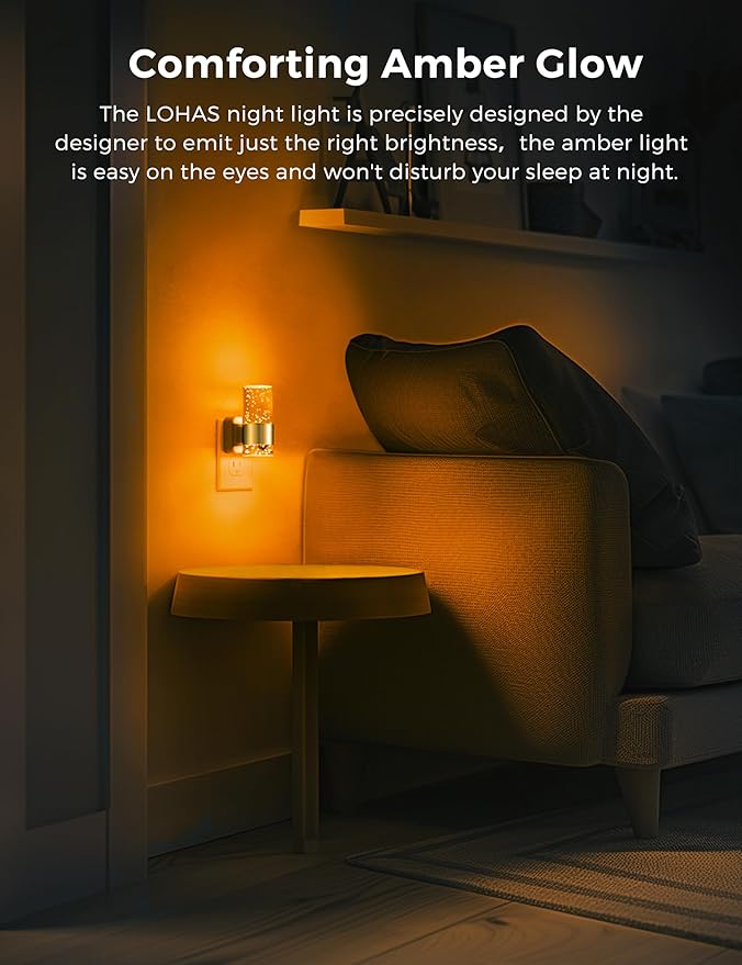 L LOHAS LED Night Light, Dimmable Night Lights Plug into Wall, 2 Pack Acrylic - Image 6