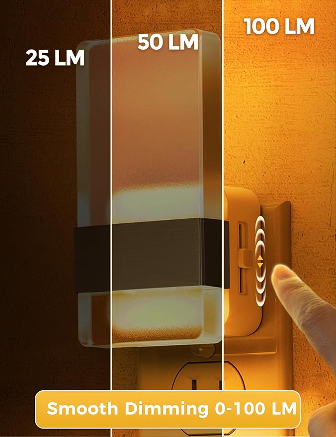 L LOHAS LED Night Light, Amber Night Lights Plug Into Wall, 2 Pack Dusk-to-Dawn - Image 3