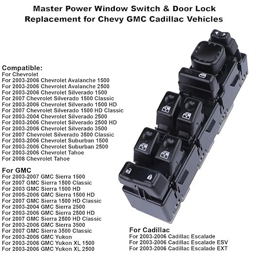 Driver Side Master Power Window Switch - Image 3