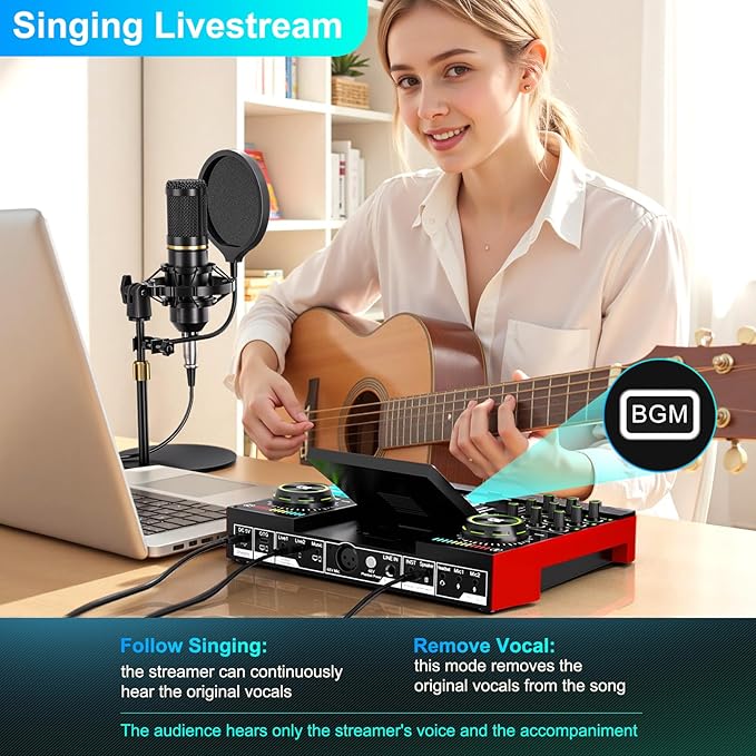 Podcast Microphone Bundle with Live Sound Card Audio Mixer, Podcast Equipment - Image 6