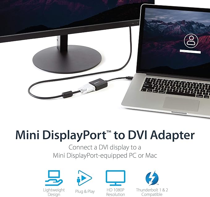 Mini Displayport To Dvi Adapter Converter M/F Mdp To Dvi 1920x1200 - Image 2