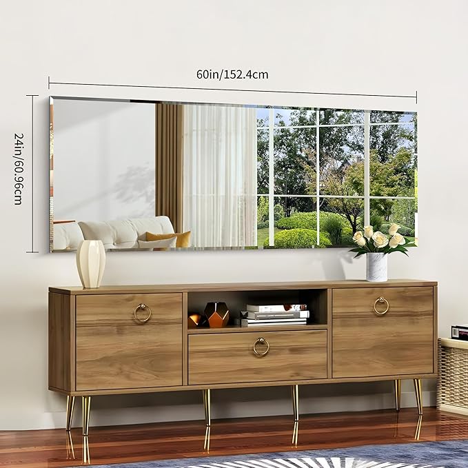 CILIBER Beveled Mirror, 24x60 Large Frameless Beveled Bathroom Mirrors - Image 8