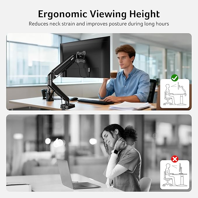 Acer Single Monitor Mount, Fully Adjustable Monitor Arm Fits 17 to 34 Inch - Image 7