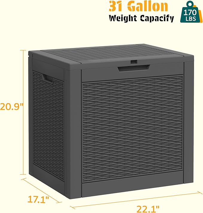 NUNU LAB 31 Gallon Outdoor Storage Box Waterproof, Outside Package Delivery - Image 2