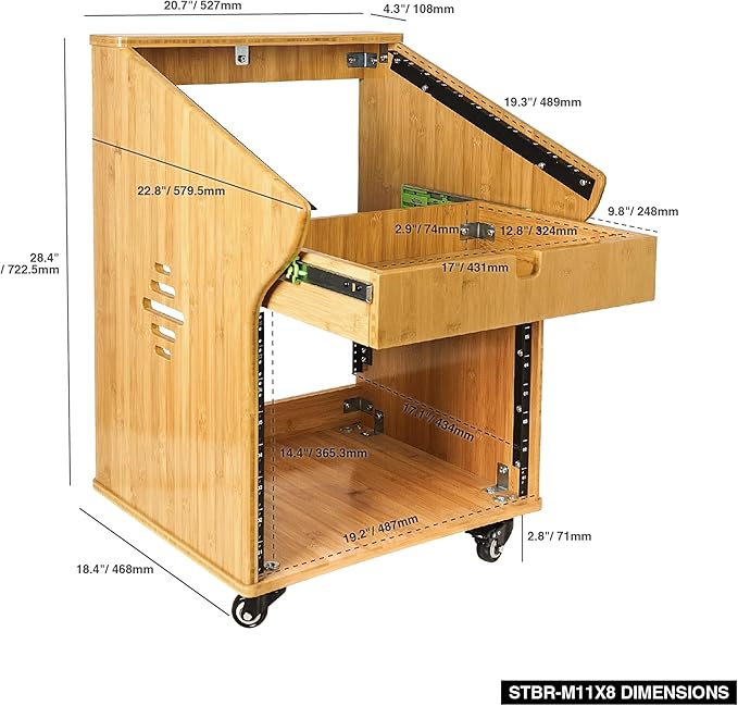 Sound Town DIY Solid Carbonized Bamboo Studio Rack - Image 6