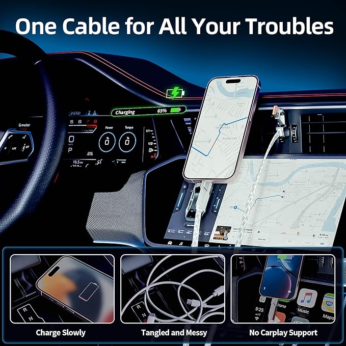 66W 4 in 1 Charging Cable, Fast Multi Charging Cable 5FT, USB C Cable Fast - Image 4