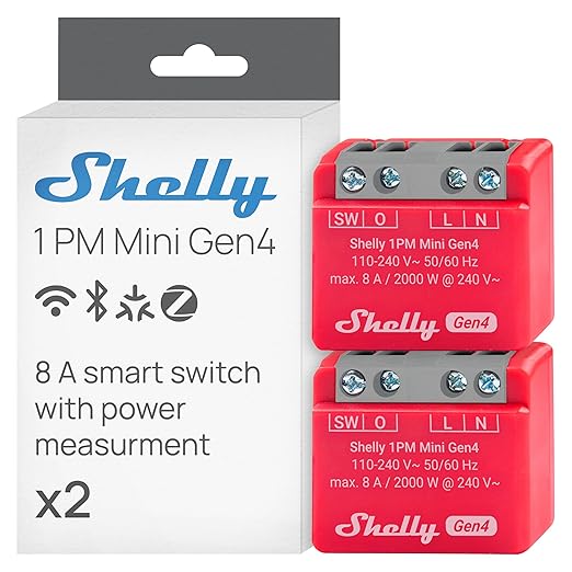 Shelly 1PM Mini Gen4 | Wi-Fi, Matter Smart Relay Switch by Shelly