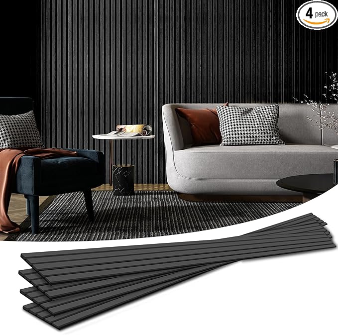Art3d 4-Piece Wood Slat Acoustic Panels by Art3d