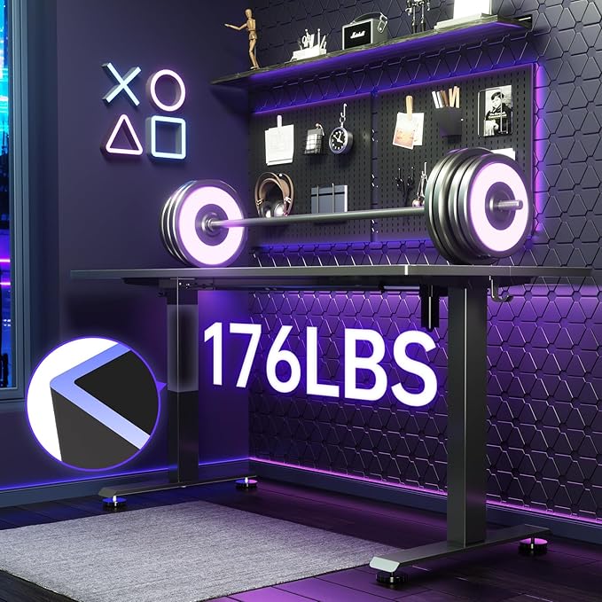 Veken 55 Inch Large Electric Standing Gaming Desk, Heights Adjustable, Sit to - Image 4