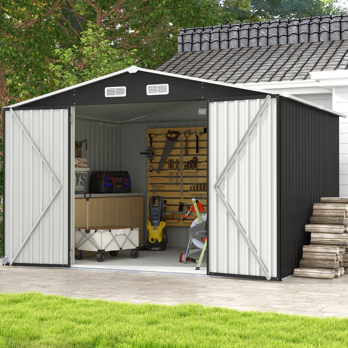 aoxun 10 x 8ft outdoor storage shed with, main product view