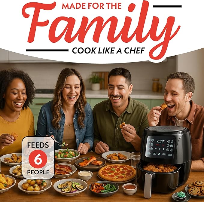 Gourmia Air Fryer - 6 Qt Large Capacity - Image 8