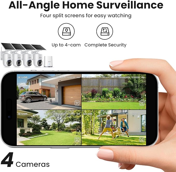 SOLIOM- 5MP Security Cameras Wireless Outdoor, No Subscription, 4-Cam Pack - Image 6
