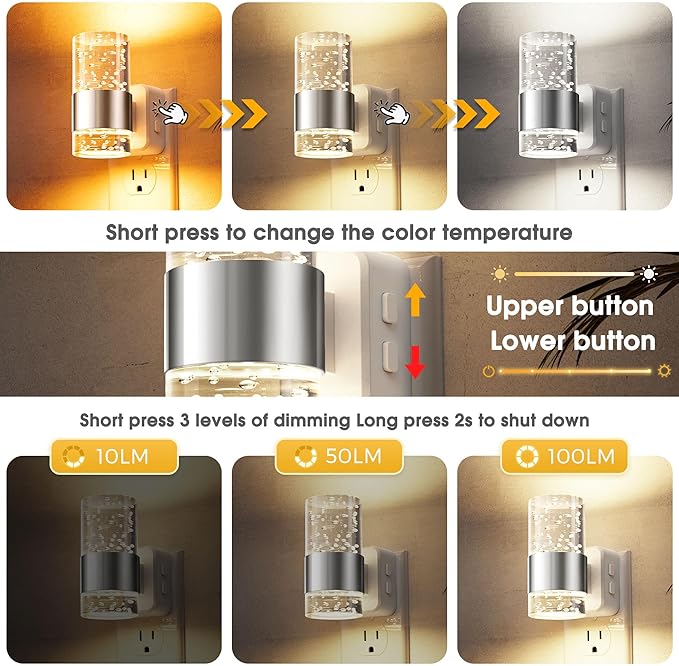 L LOHAS LED Night Lights Plug into Wall, Dimmable Night Light - Image 3