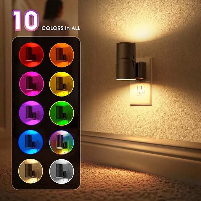Briignite Night Lights Plug into Wall, 1 Pack 11-Color Changing Night Light - Image 2
