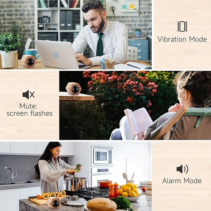 Productivity Timer 1, 60 Minutes Preset, Desk Cube Timer - Image 6