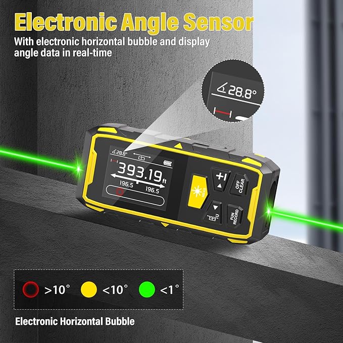 IKOVWUK Dual Laser Measuring Tool, 393FT/120M Bilateral Laser Distance Meter 6 - Image 6