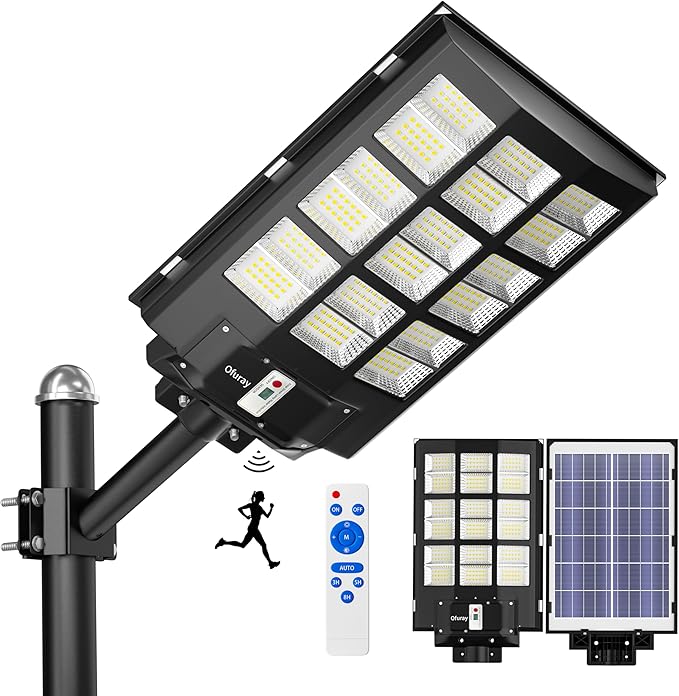 Ofuray Of-3600W Solar Street Lights Outdoor, 218000LM Solar Security Flood by Ofuray