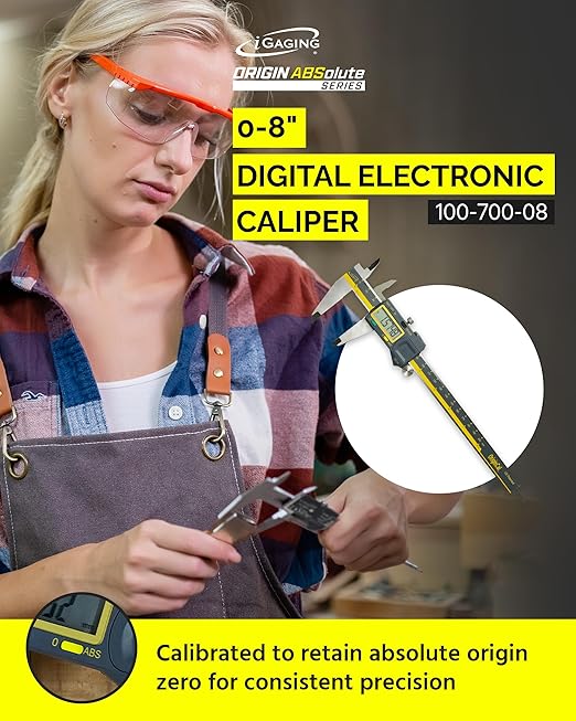 iGAGING Absolute Origin 0-8" Digital Caliper, IP54 Stainless Steel, SPC/USB - Image 2