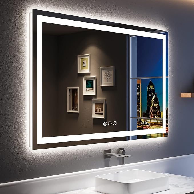 YEELAIT 55x36 Inch LED Bathroom Mirror by YEELAIT