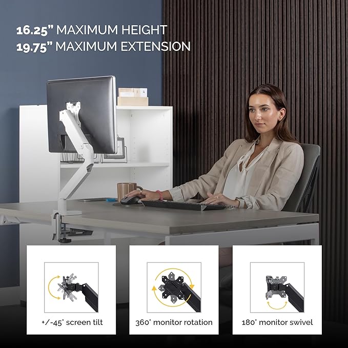 Fellowes Platinum Series Single Monitor Arm - Image 3