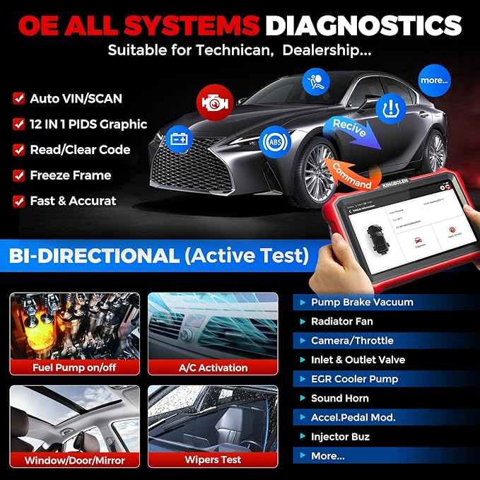 KINGBOLEN K8 Pro OBD2 Scanner Bluetooth 2026 Bidirectional Scan Tool - Image 3
