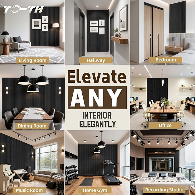 TO-TH Wood-Look Acoustic Panel, 4 Pack 47.2” x 23.6” Soundproof Wall Panels - Image 8