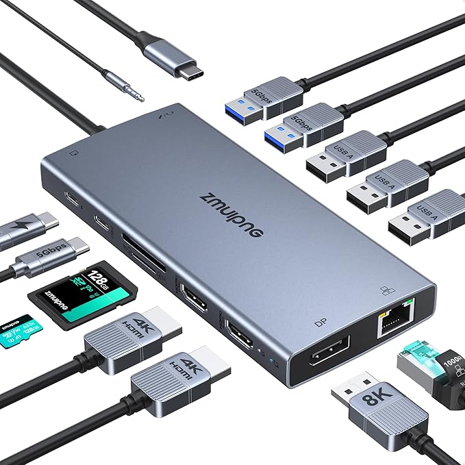 USB C Laptop Docking Station by ZMUIPNG