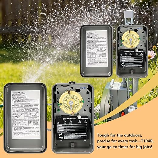 T104R 24-Hour Mechanical Time Switch, NEMA 3R Outdoor Steel Enclosure, and - Image 3