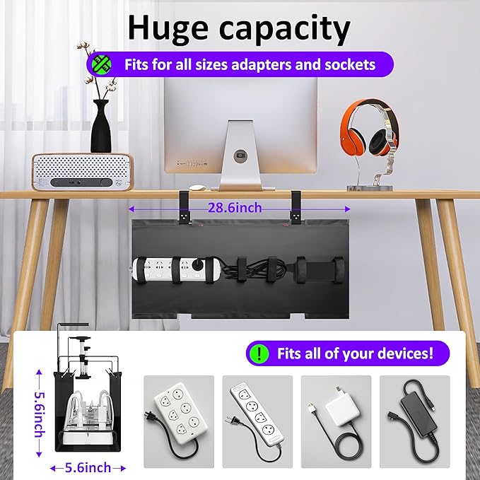Cotohim Under Desk Cable Management Tray - Image 2