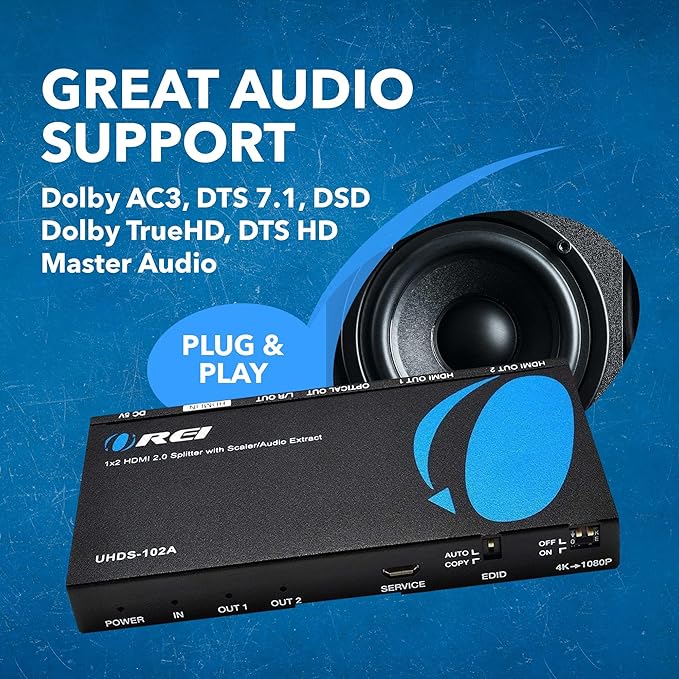 OREI 1x2 2.0 HDMI Splitter - Image 8