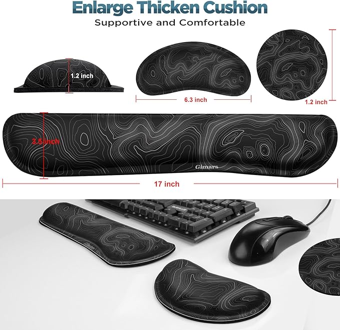 Gimars Enlarge Silky and Superfine Fabric Gel Memory Foam Keyboard Wrist Rest - Image 5