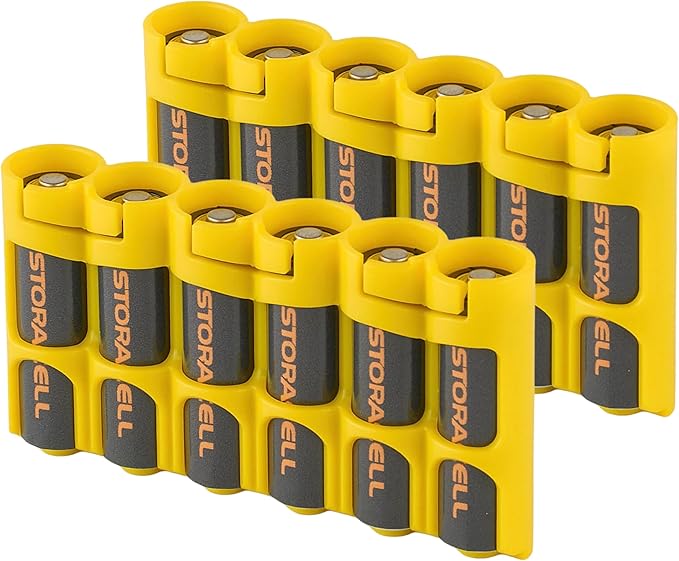 Storacell Slimline AA-6 Battery Storage Caddy and Dispenser, Holds 6 AA by Storacell