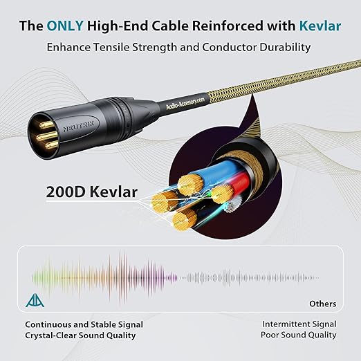 AA AUDIO ACCESSORY Gold Series Star Quad XLR Cables 20ft, Neutrik Connectors - Image 5