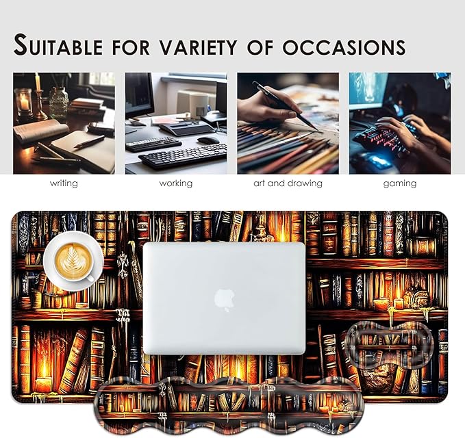BFUKVOU Large Keyboard Mouse Pad Set, Extended Mouse Pad+Keyboard Wrist Rest - Image 7