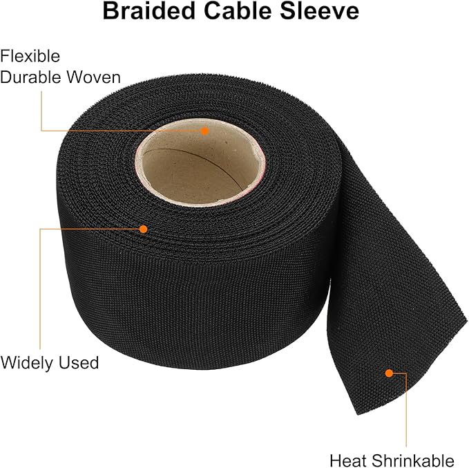MECCANIXITY Braided Cable Sleeves Heat Shrinkable Fabric Sleeving, Network - Image 4