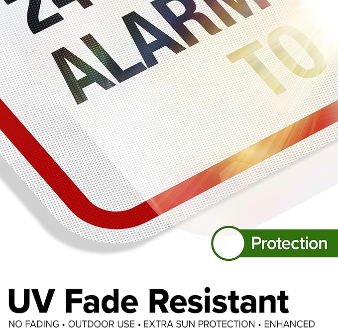 Warning 24 HR. Monitored Alarm Connected To Police Sign, 18x24 Inches, 3M EGP - Image 4