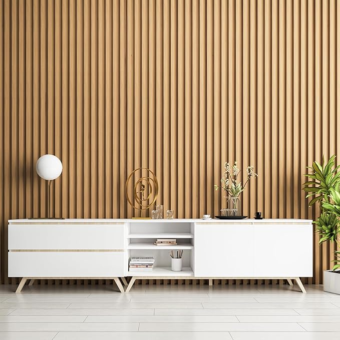 Art3d 4 Pc 96"x5.7" Wood Slat Wall Panel - Image 8