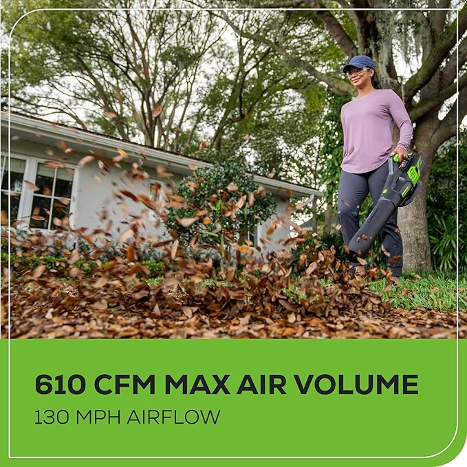 Greenworks 60V Cordless Leaf Blower, High Power, Lightweight & Quiet Operation - Image 4