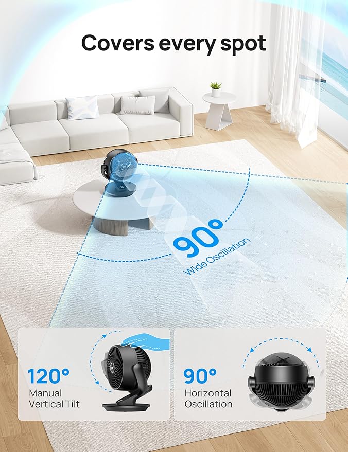 Dreo Smart Fan for Bedroom, 120° Vertical and 90° Oscillating Fan - Image 4